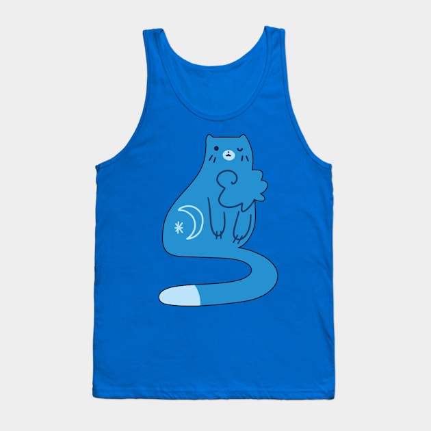 Blue Moon Kitty 1 Tank Top by vaekiloe